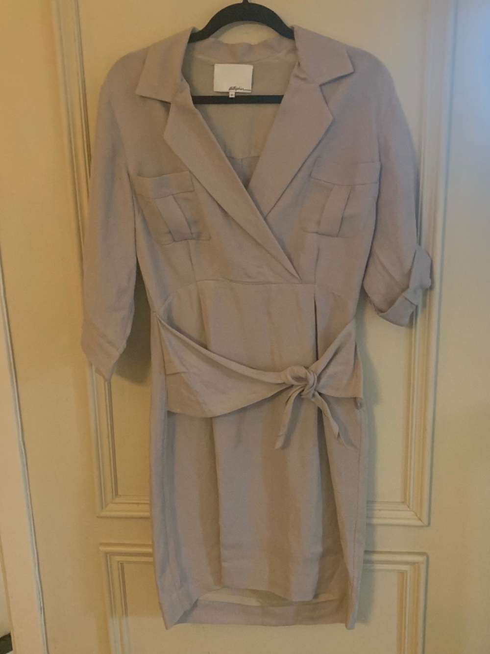 3.1 Phillip Lim Linen Safari Wrap Dress, 100% silk lining (8)